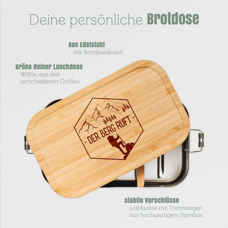 Brotdose Edelstahl - Der Berg ruft