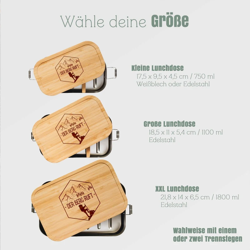 Brotdose Edelstahl - Der Berg ruft