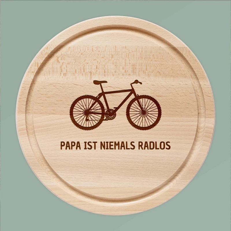 Rundes Holzbrett - Niemals radlos