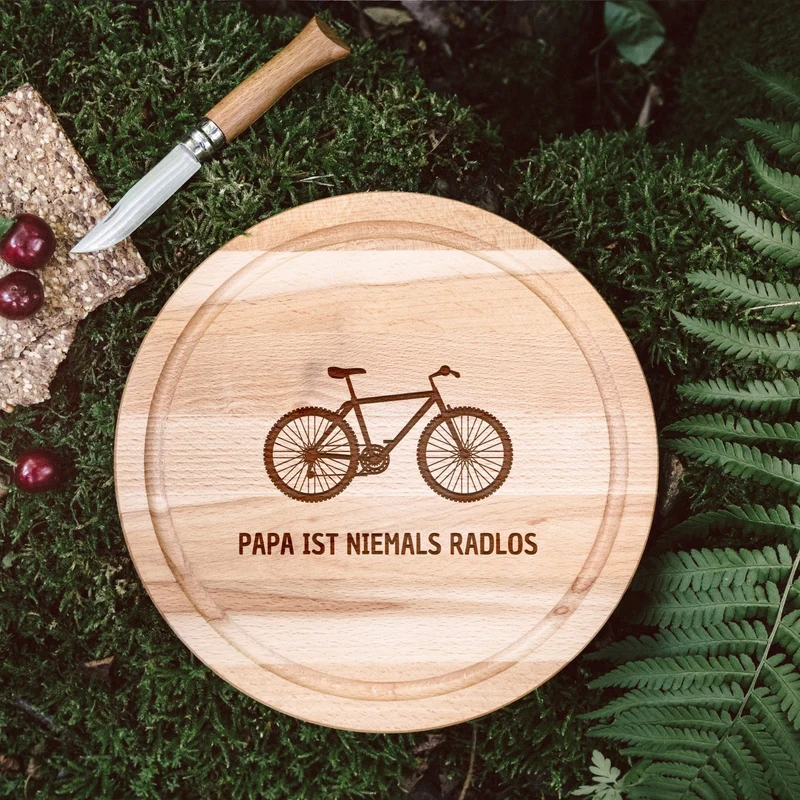 Rundes Holzbrett - Niemals radlos