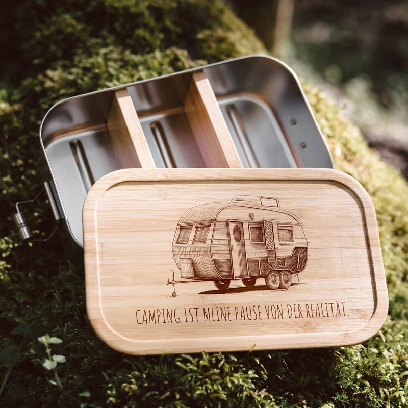 Brotdose Edelstahl - Camping Pause Realität