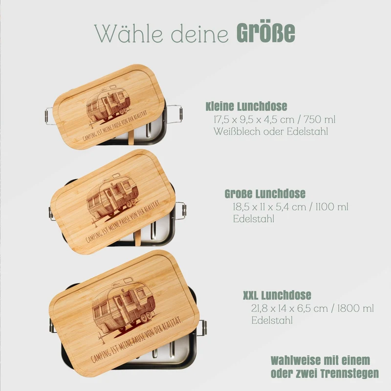 Brotdose Edelstahl - Camping Pause Realität