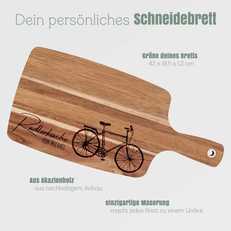 Akazienbrett mit Griff - Radlerküche
