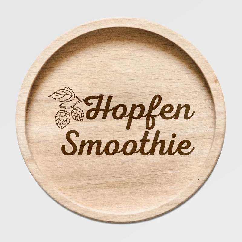 Glasuntersetzer Holz - Hopfen Smoothie