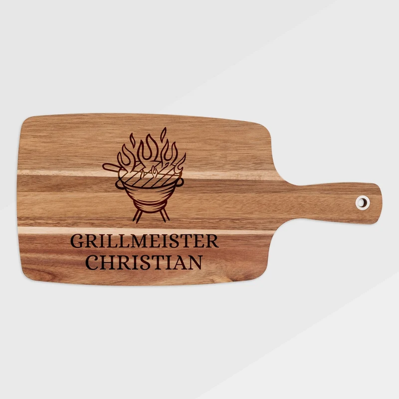 Akazienbrett mit Griff - Grill Grillmeister