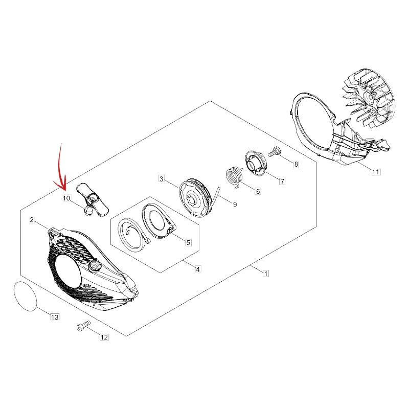 IMPUGNATURA AVVIAMNETO PER MOTOSEGA ECHO CS-2511WES