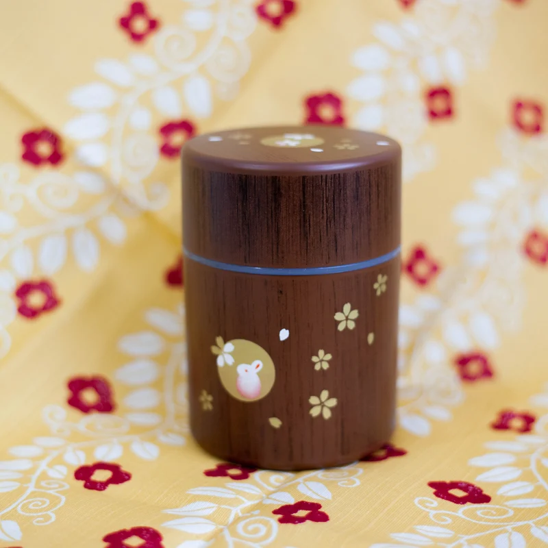 Usagi Woodgrain Tea Canister (250mL)