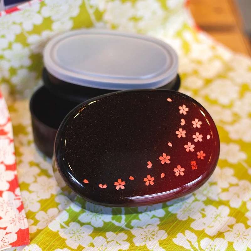 Sakura Petals Oval Bento Box