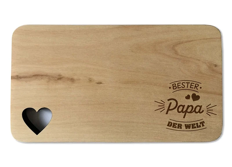 Frühstücksbrettchen mit Gravur – "Bester Papa der Welt" | Personalisiertes Geschenk für Vater, Opa oder Ehemann
