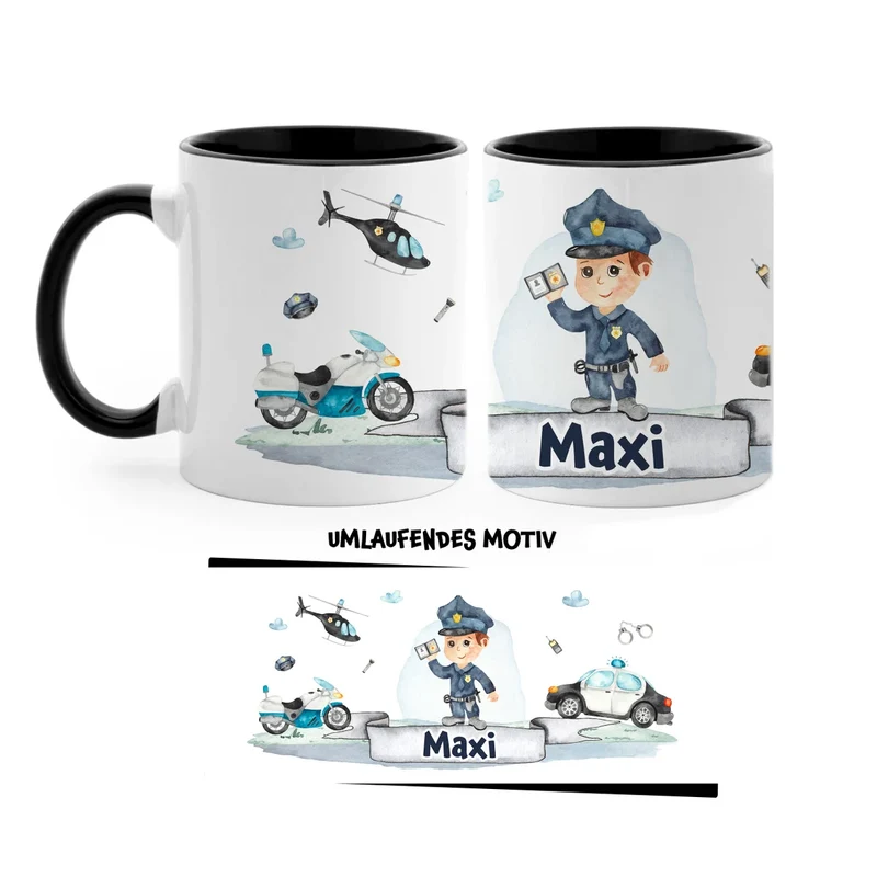 Personalisierte Polizei-Tasse mit Namen – Das perfekte Geschenk für kleine Ordnungshüter 🚓