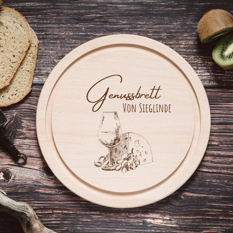 Rundes Holzbrett - Genussbrett
