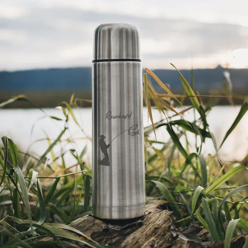 Thermosflasche Edelstahl personalisiert - Angler