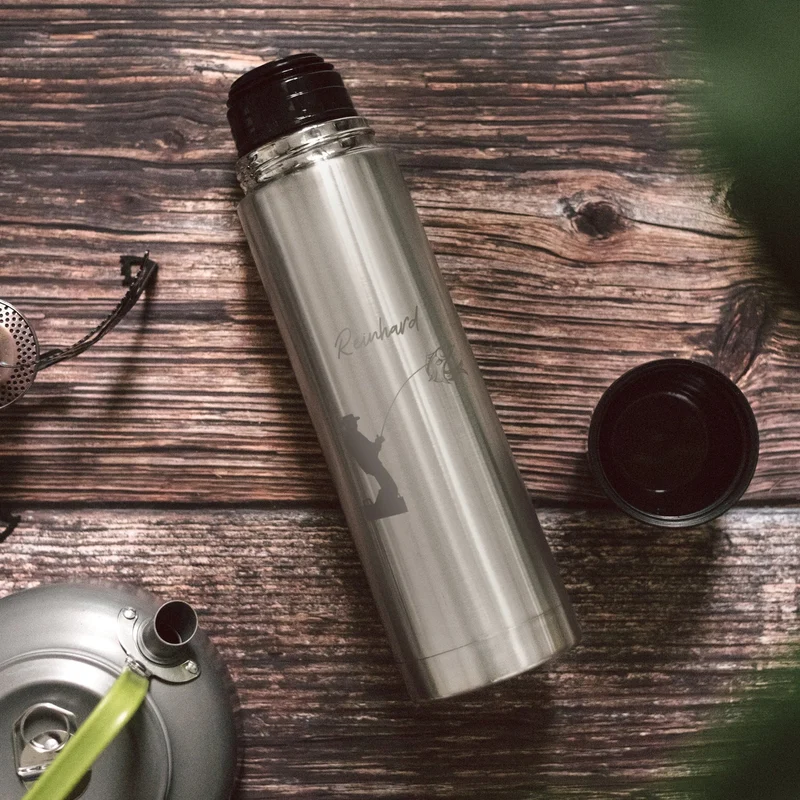 Thermosflasche Edelstahl personalisiert - Angler