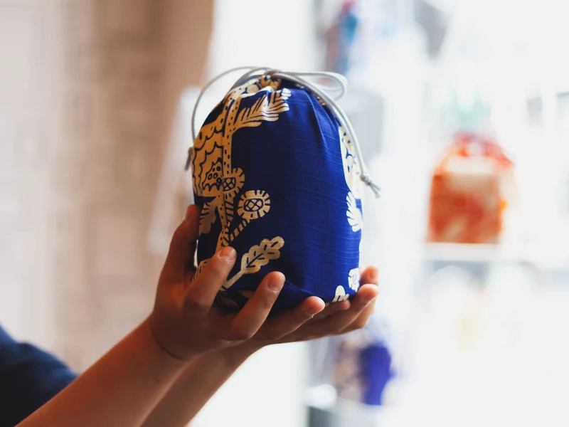 Original Furoshiki Bag | Chrysanthemum (Blue)