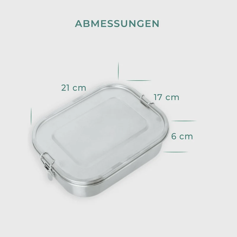 Brotdose Kinder mit Fächern - Brotzeitbox Kinder aus Edelstahl - Auslaufsicher
