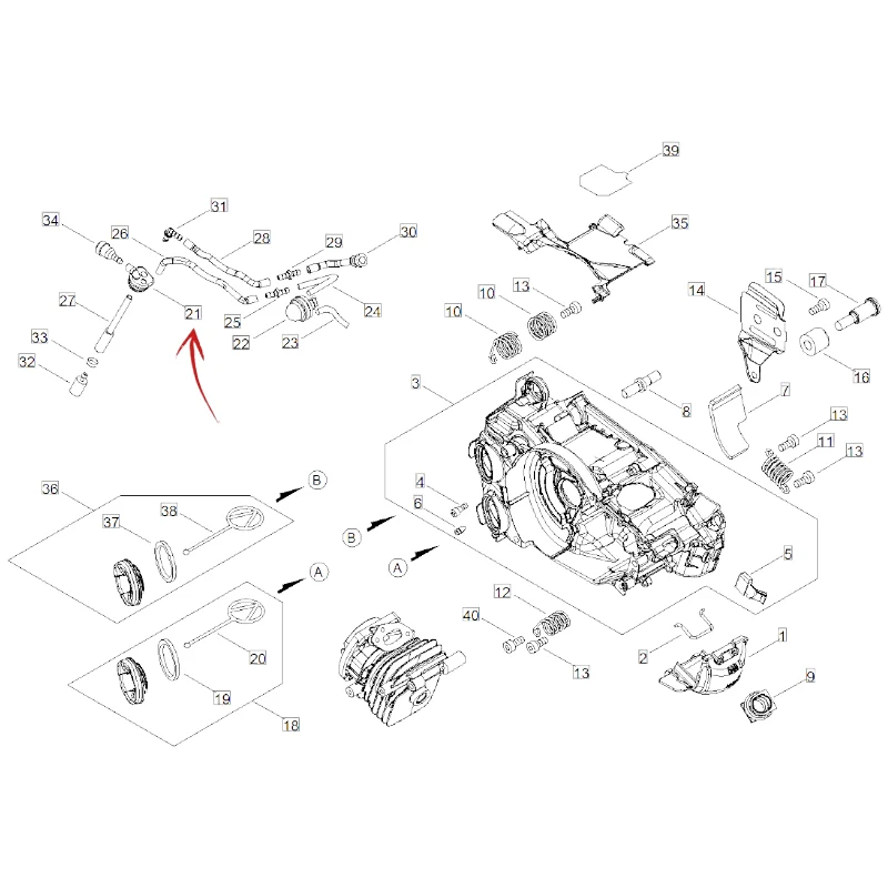GOMMINO MIX SERBATOIO MOTOSEGA ECHO CS 2511TES/WES