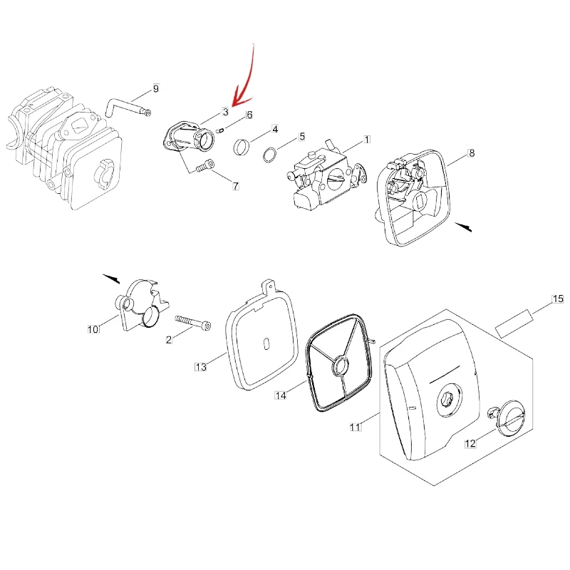 COLLETTORE ASPIRAZIONE MOTOSEGA ECHO CS 360TES E 362TES