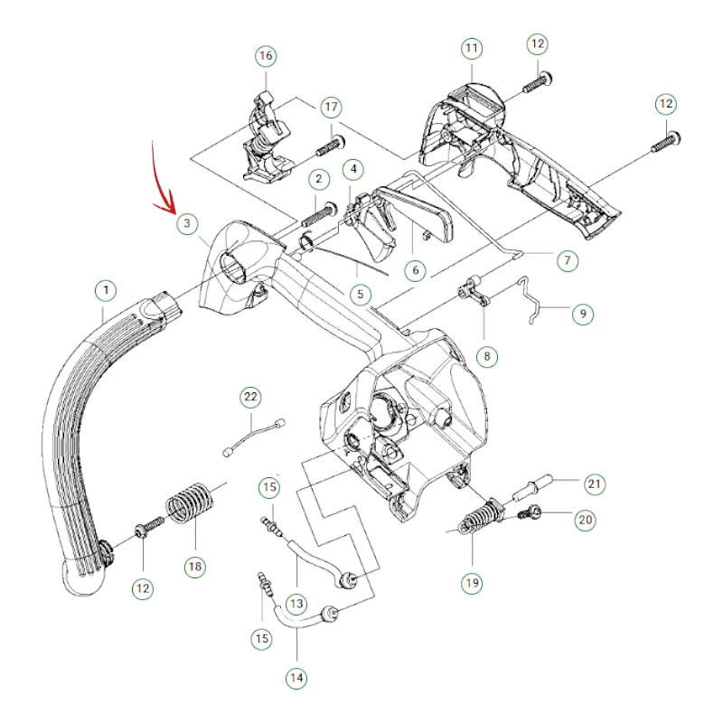 IMPUGNATURA DESTRA MOTOSEGA HUSQVARNA T525