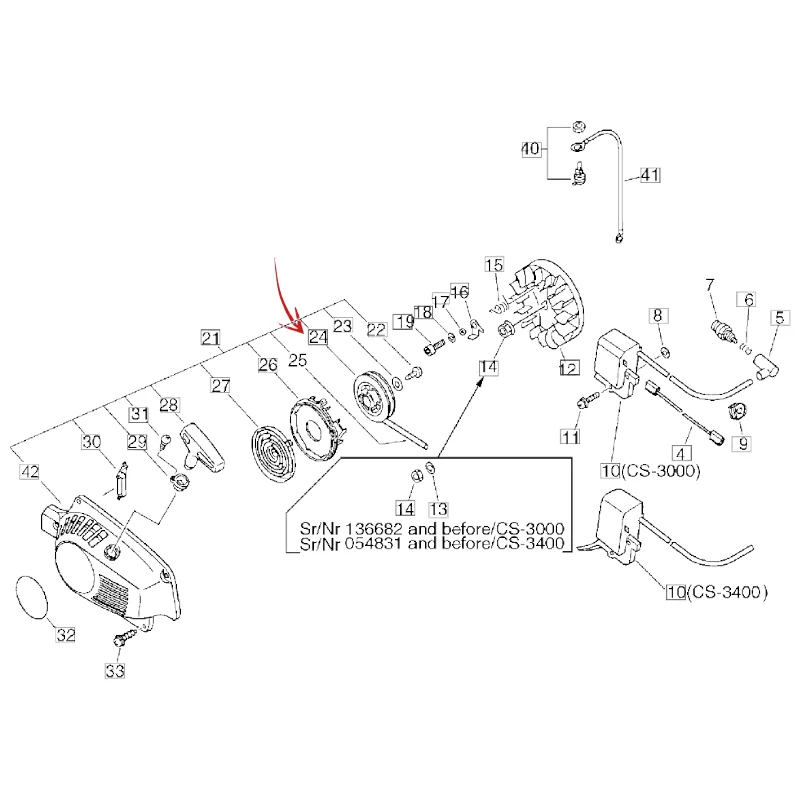 AVVOLGIFUNE MOTOSEGA ECHO CS 3000-3050-3400 E ALTRI MODELLI