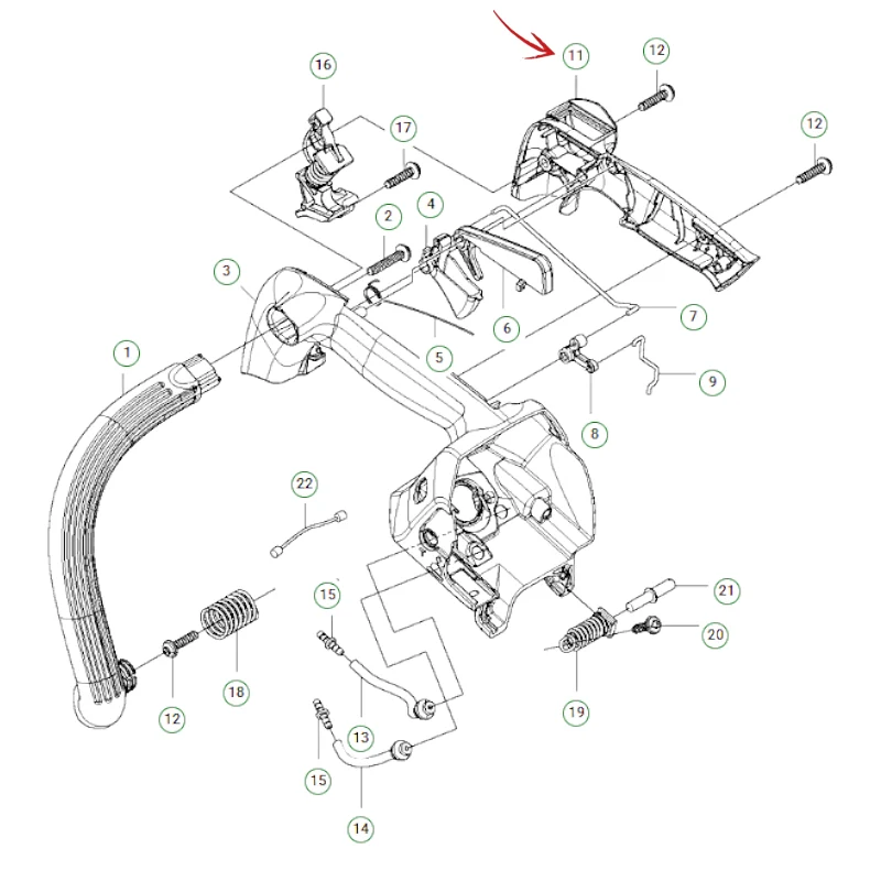 CARTER DX IMPUGNATURA MOTOSEGA HUSQVARNA T 525