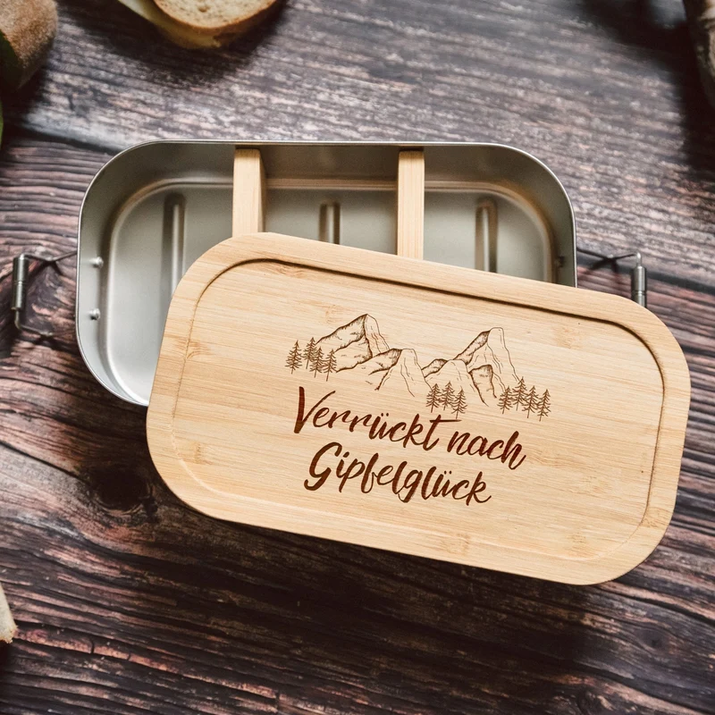 Brotdose Edelstahl - Verrückt nach Gipfelglück