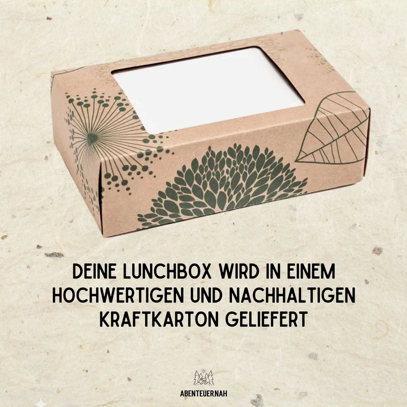 Brotdose Edelstahl silber - Fahrrad Berge