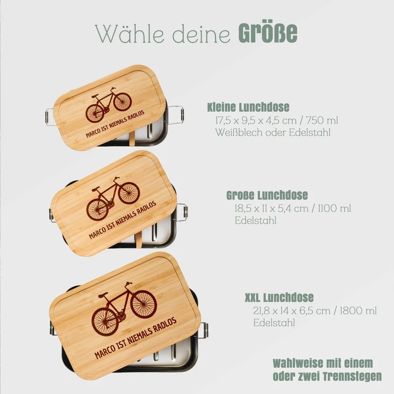 Brotdose Edelstahl personalisiert - Niemals radlos