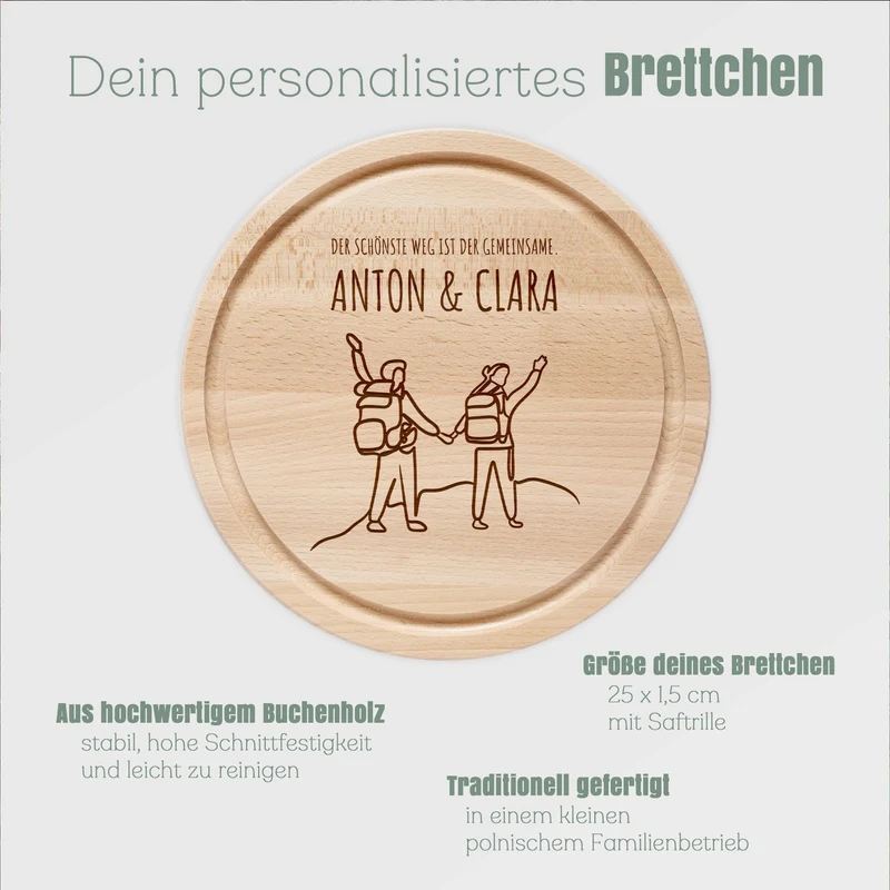 Rundes Holzbrett - Der schönste Weg gemeinsam
