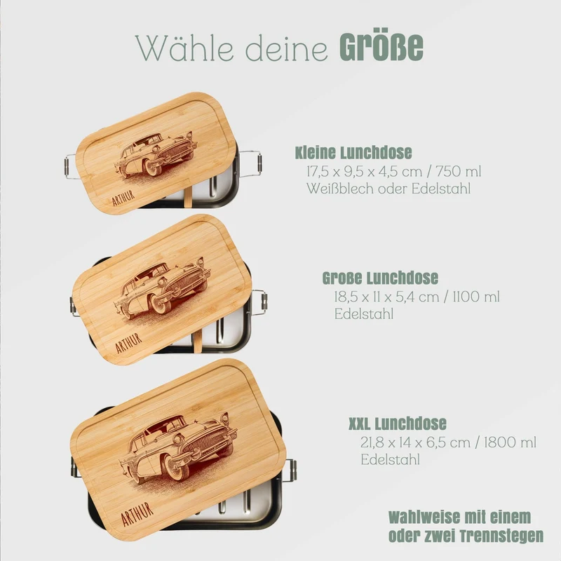 Brotdose Edelstahl - Oldtimer