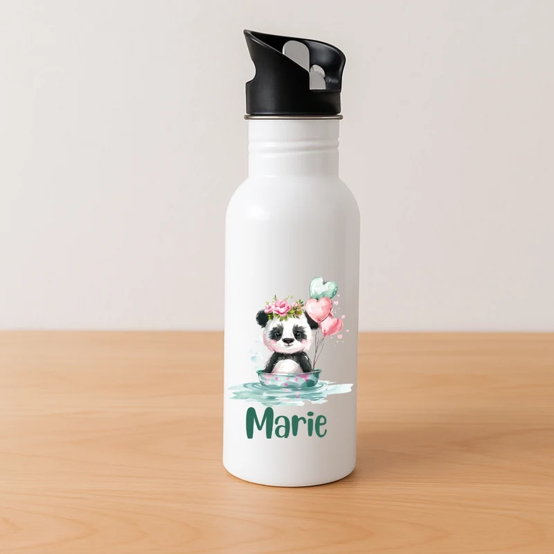Personalisierte Kinder Trinkflasche Tierchen mit Luftballon