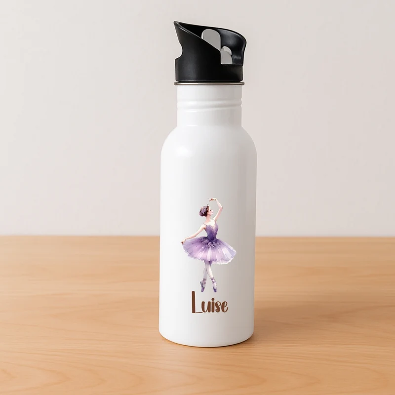 Personalisierte Kinder Trinkflasche Ballerina Motive