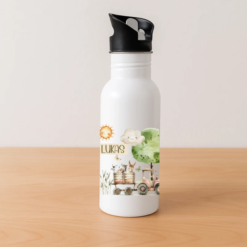 Personalisierte Kinder Trinkflasche – Bauernhof-Motive