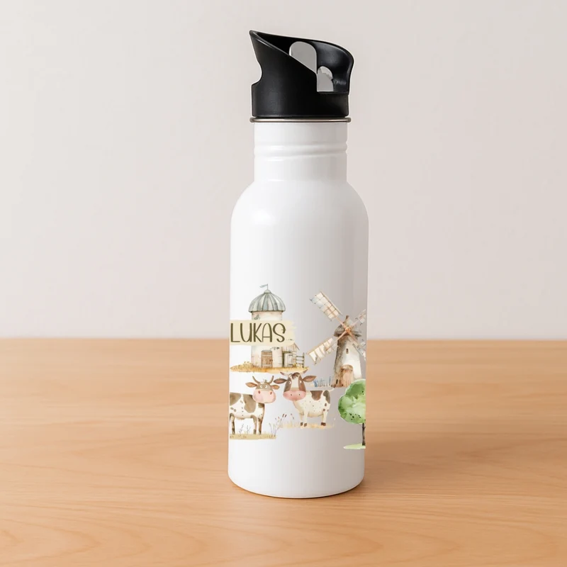 Personalisierte Kinder Trinkflasche – Bauernhof-Motive