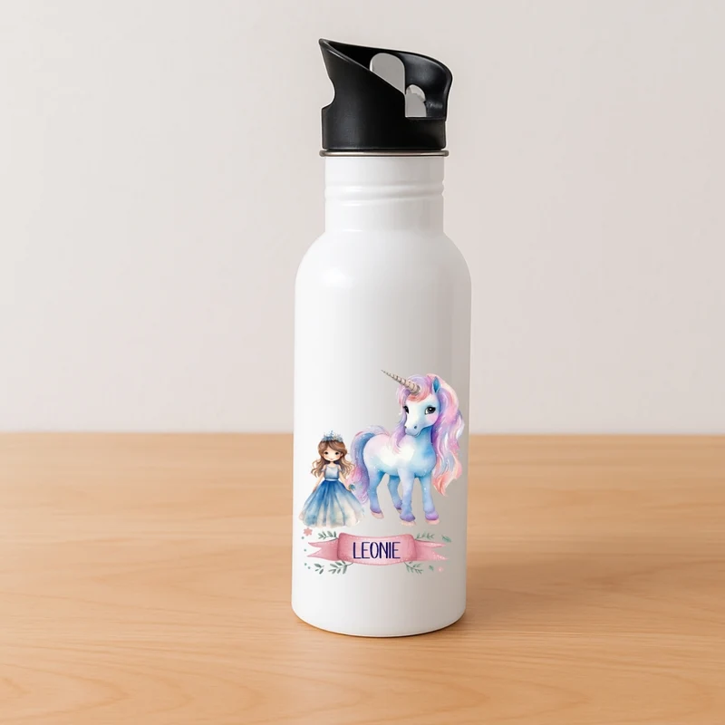 Kinder Trinkflasche Einhorn Motive mit Namen