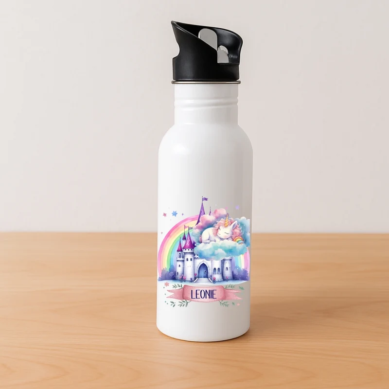 Kinder Trinkflasche Einhorn Motive mit Namen