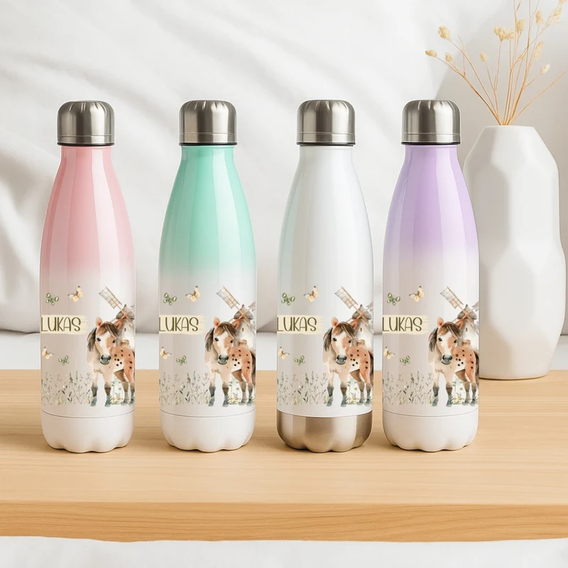 Personalisierte Trinkflasche für Kinder – Bauernhof Motive