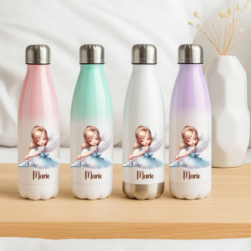 Thermo Trinkflasche 500 ml für Kinder – Ballerina Motiv, Edelstahl & Auslaufsicher