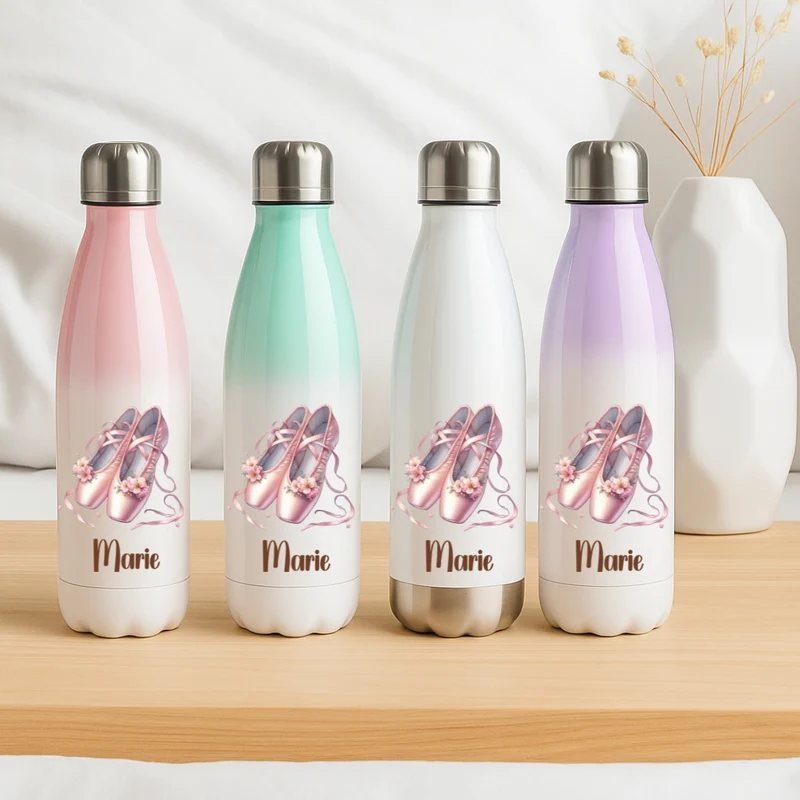 Thermo Trinkflasche 500 ml für Kinder – Ballerina Motiv, Edelstahl & Auslaufsicher