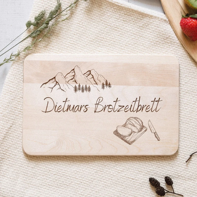 Frühstücksbrett Holz - Brotzeitbrett