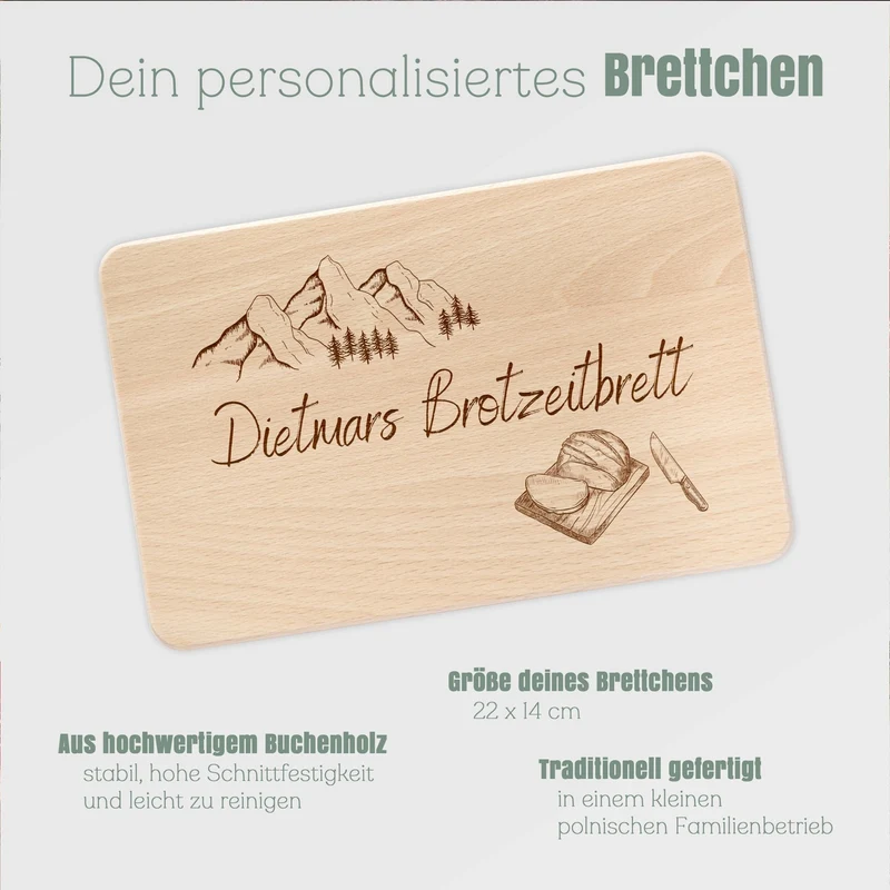 Frühstücksbrett Holz - Brotzeitbrett