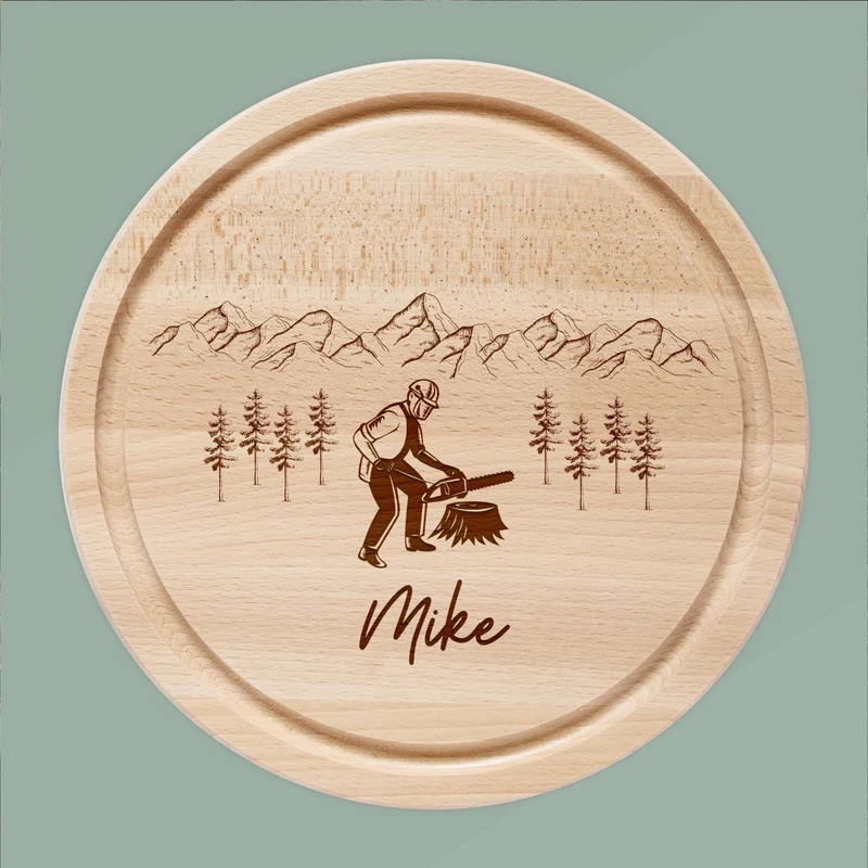 Rundes Holzbrett - Baumfäller