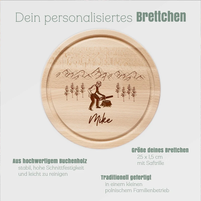Rundes Holzbrett - Baumfäller