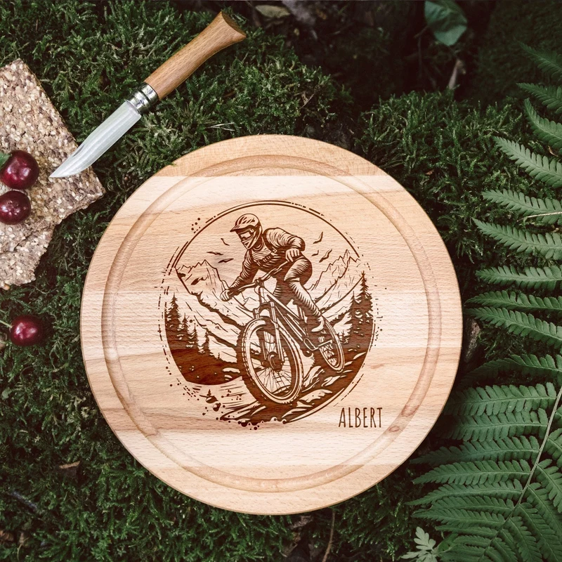 Rundes Holzbrett - Motorcross
