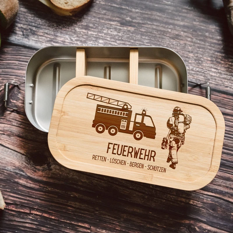 Brotdose Edelstahl - Feuerwehr