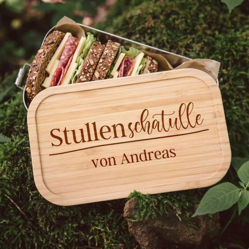 Brotdose Edelstahl personalisiert - Stullenschatulle