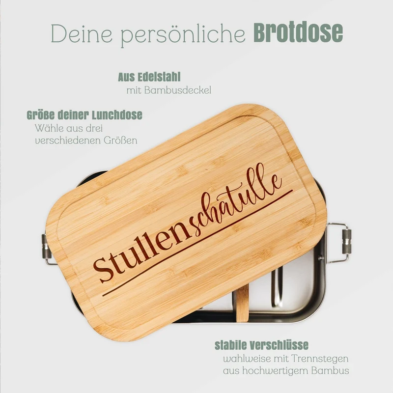 Brotdose Edelstahl personalisiert - Stullenschatulle