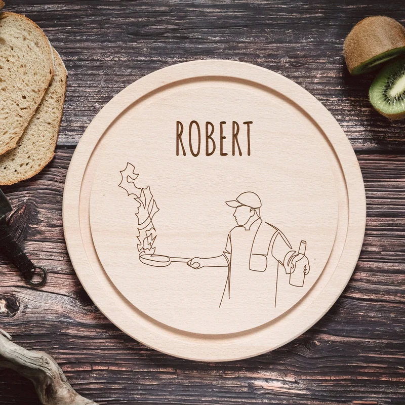 Rundes Holzbrett - Koch