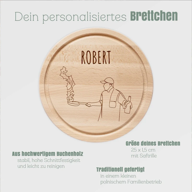 Rundes Holzbrett - Koch