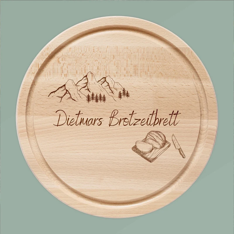 Rundes Holzbrett - Brotzeitbrett