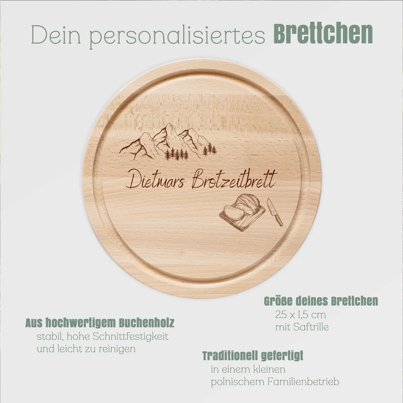 Rundes Holzbrett - Brotzeitbrett